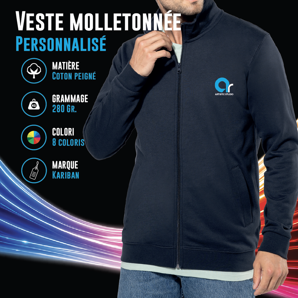 Veste molleton zippée homme