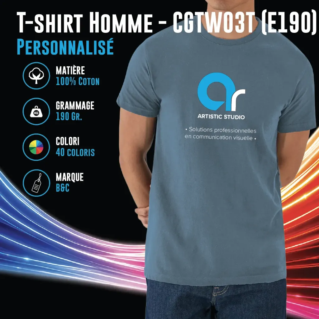 T-shirt Homme B&C 190 gr. - CGTW03T (E190)