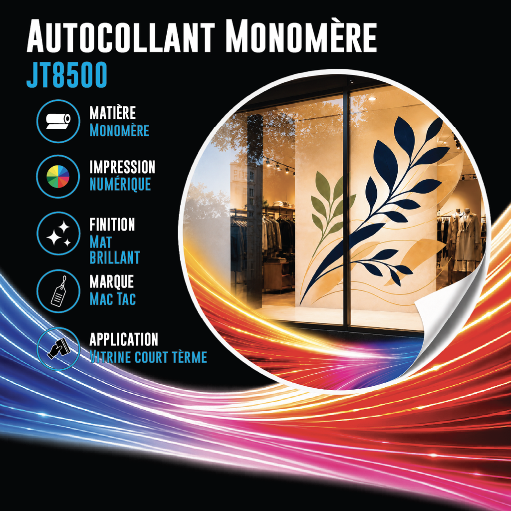 Autocollant grand format sur mesure (Promotionnel courte durée (Mactac JT8500))