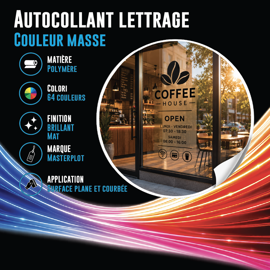 Autocollant lettrage – couleur masse