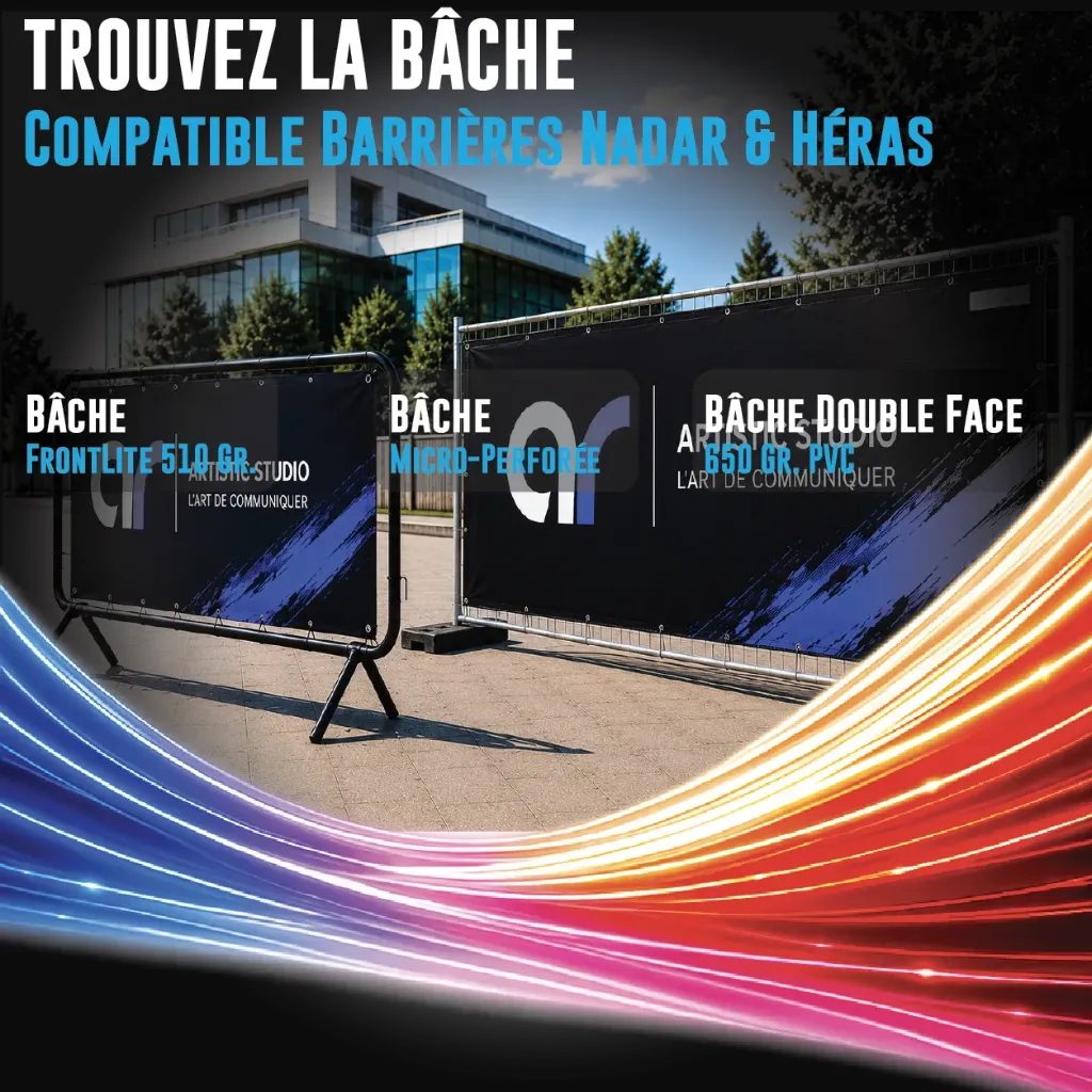 Bâche pour barrière de chantier